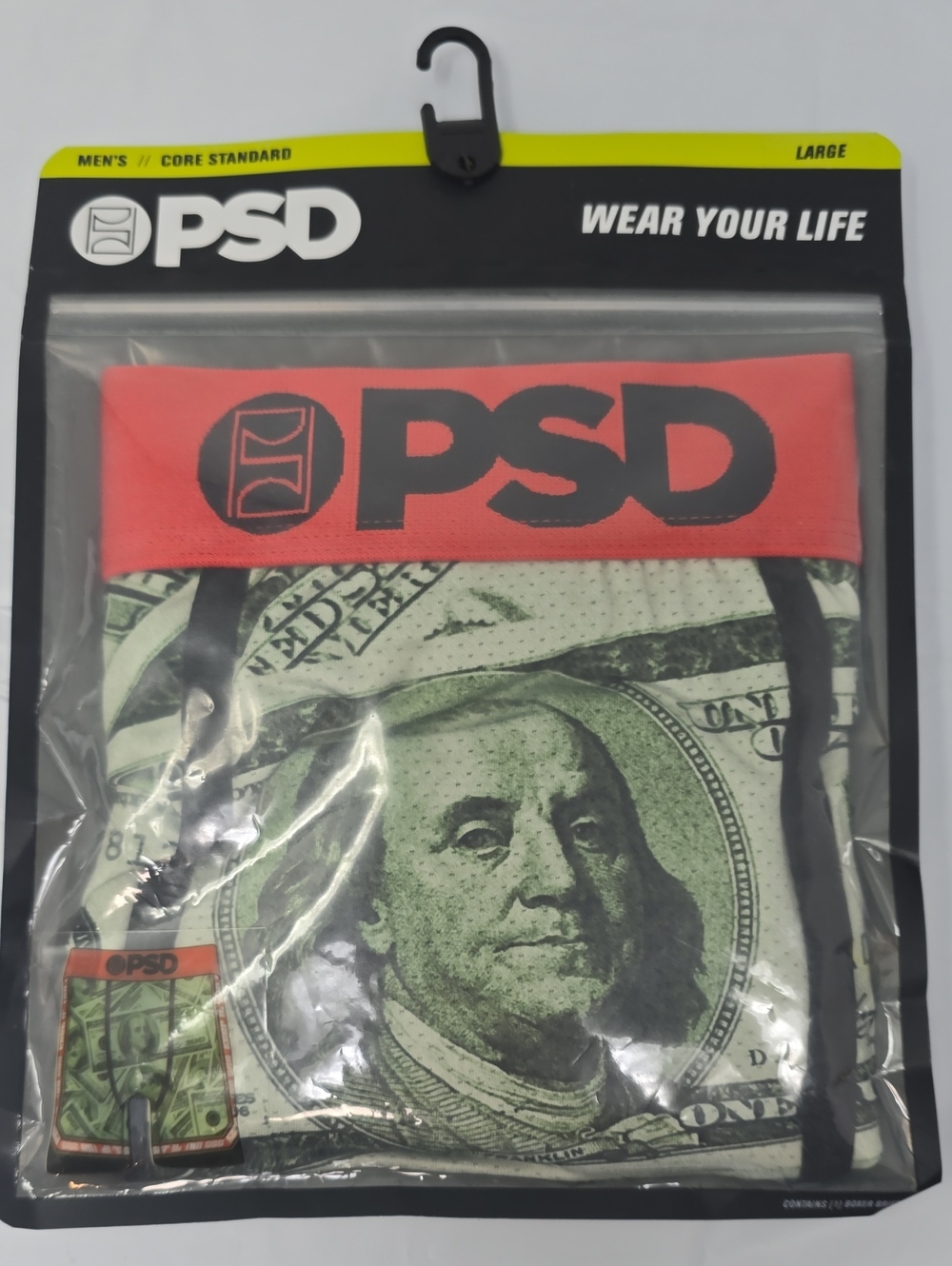 PSD Men’s Money Print Boxer Briefs - Coral Waistband